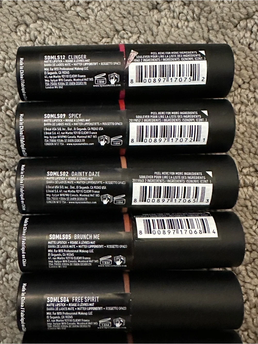 BRAND NEW NYX Professional Makeup Suede Matte Lipstick 9-piece Shade Lot